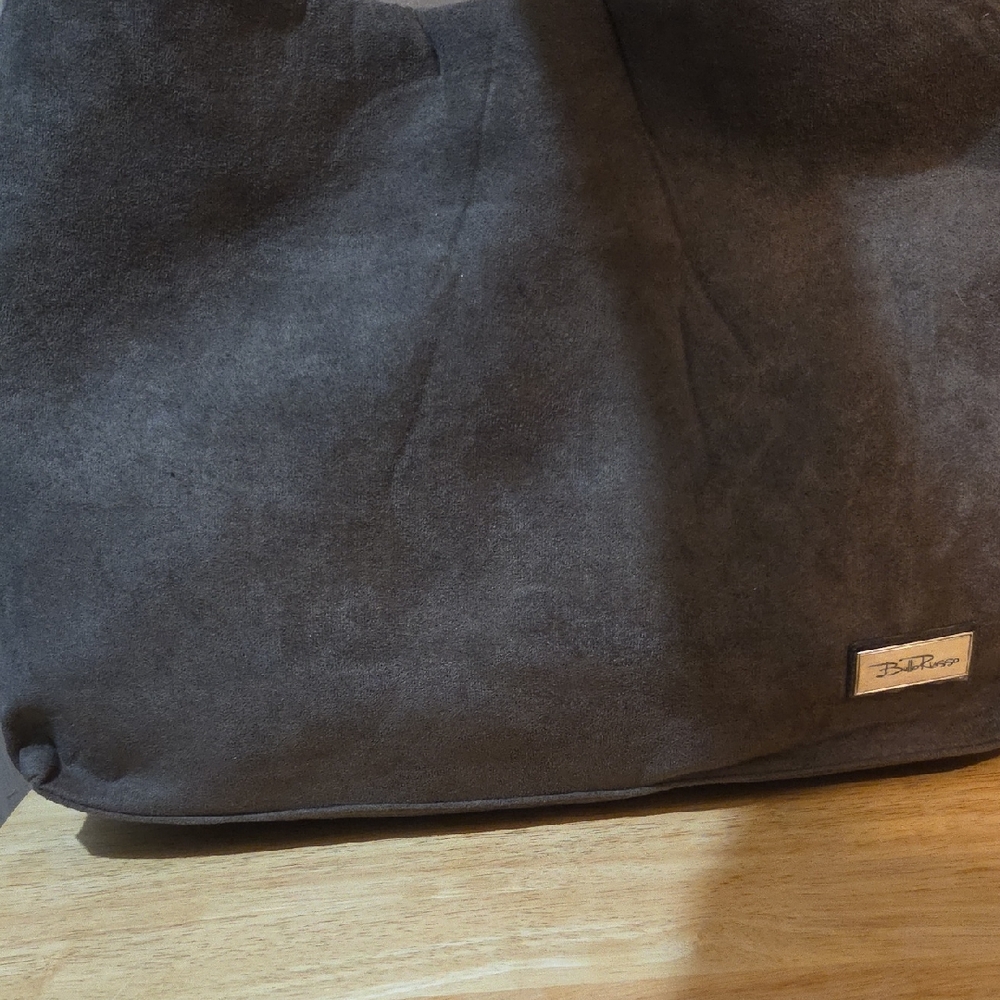 Women's Suede Shoulder Bag in Dark Brown - Casual Everyday Tote